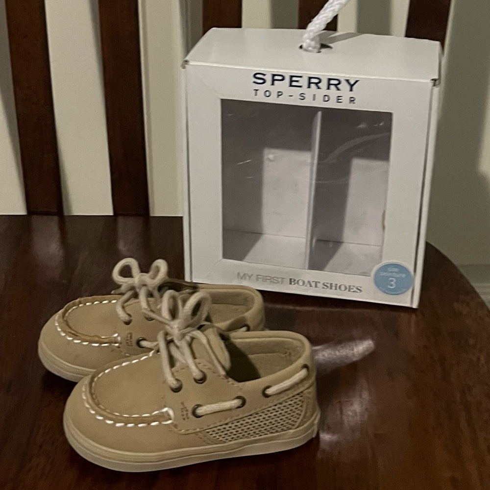 Sperry Kids Tan Moccasin Boat Shoes